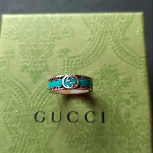 Sterling Silver and Enamel Gucci Ring